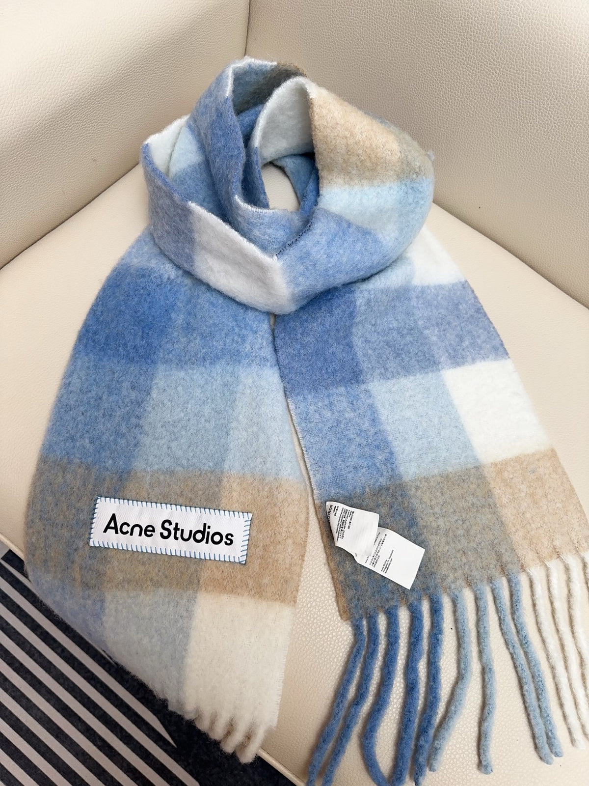 rainbow wool tassel Scarf for women - alternate angle view 8