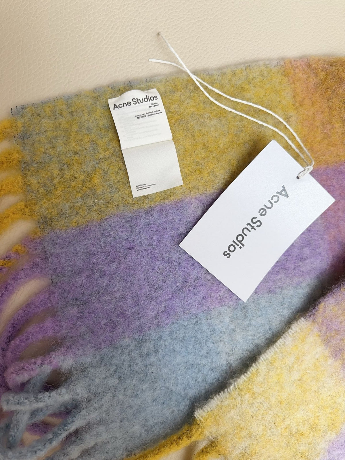 rainbow wool tassel Scarf for women - alternate angle view 6