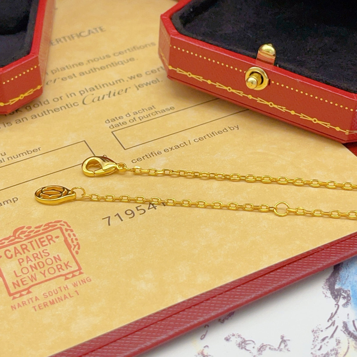 gold brass crystal inlaid Necklace for women - alternate angle view 8