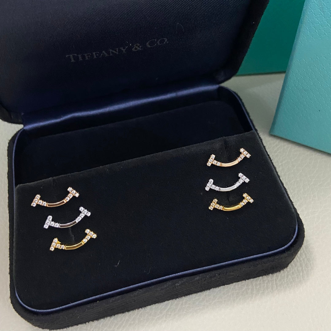 rose gold crystal rose Stud Earrings for women - alternate angle view 6
