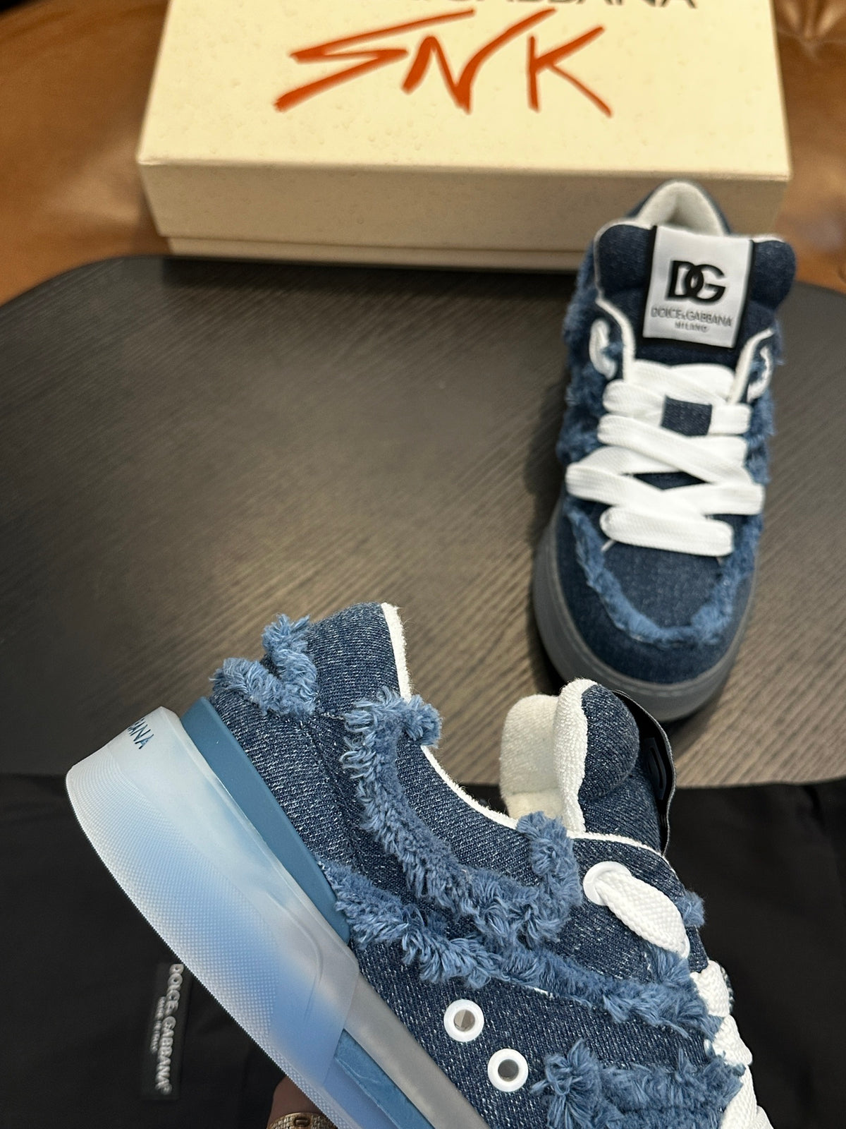 Dolce & Gabbana DG Cushion Calfskin Skate Sneakers with TPU Sole