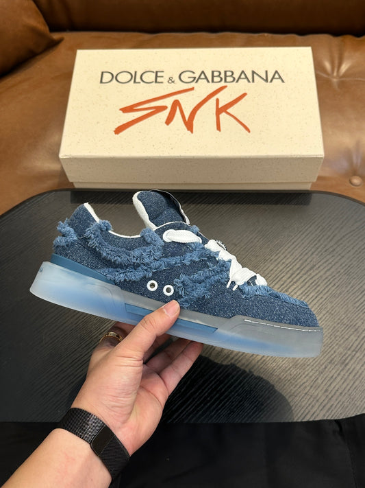 Dolce & Gabbana DG Cushion Calfskin Skate Sneakers with TPU Sole