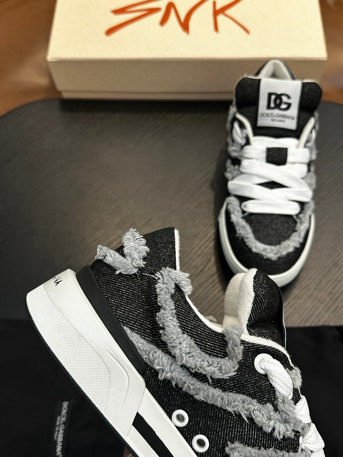 Dolce & Gabbana DG Cushion Calfskin Skate Sneakers with TPU Sole