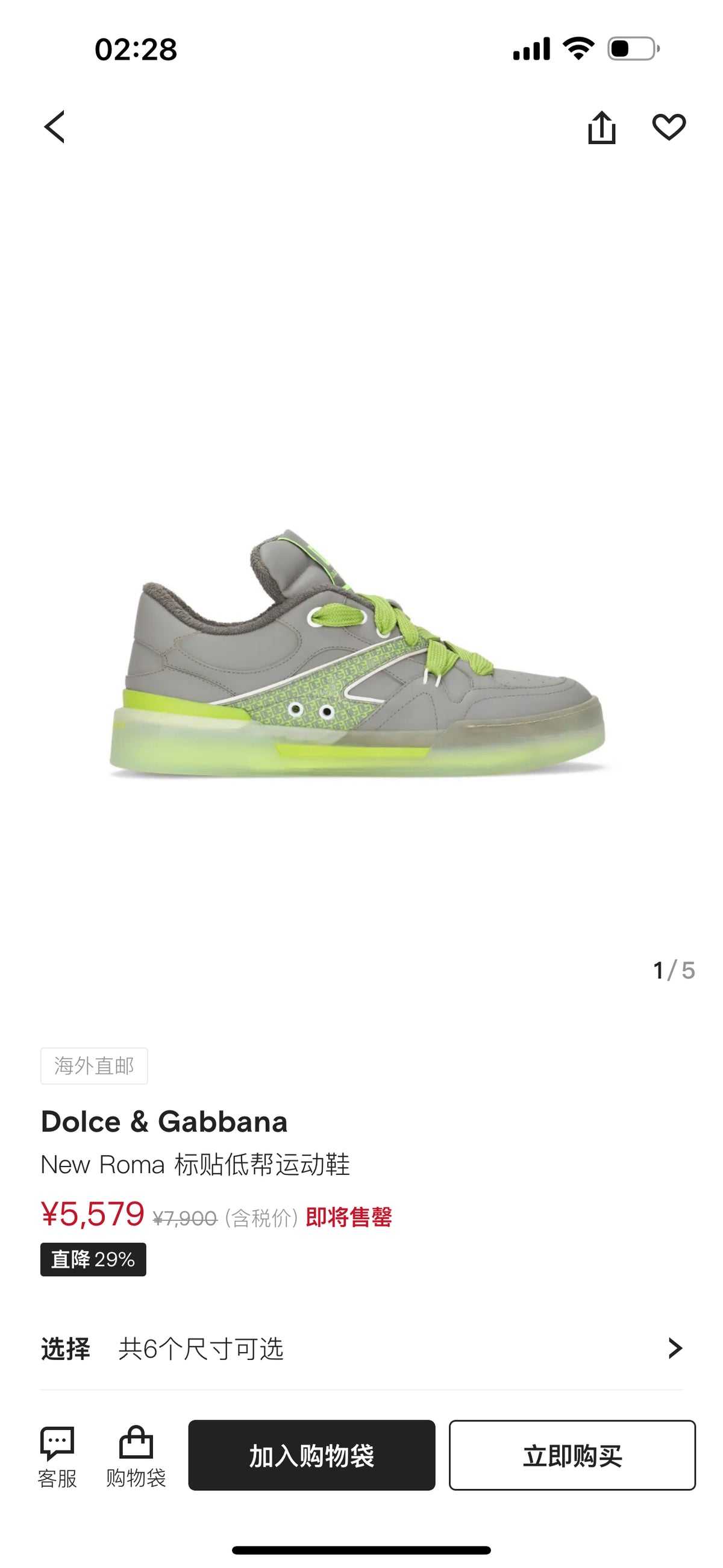 Dolce & Gabbana DG Cushion Calfskin Skate Sneakers with TPU Sole
