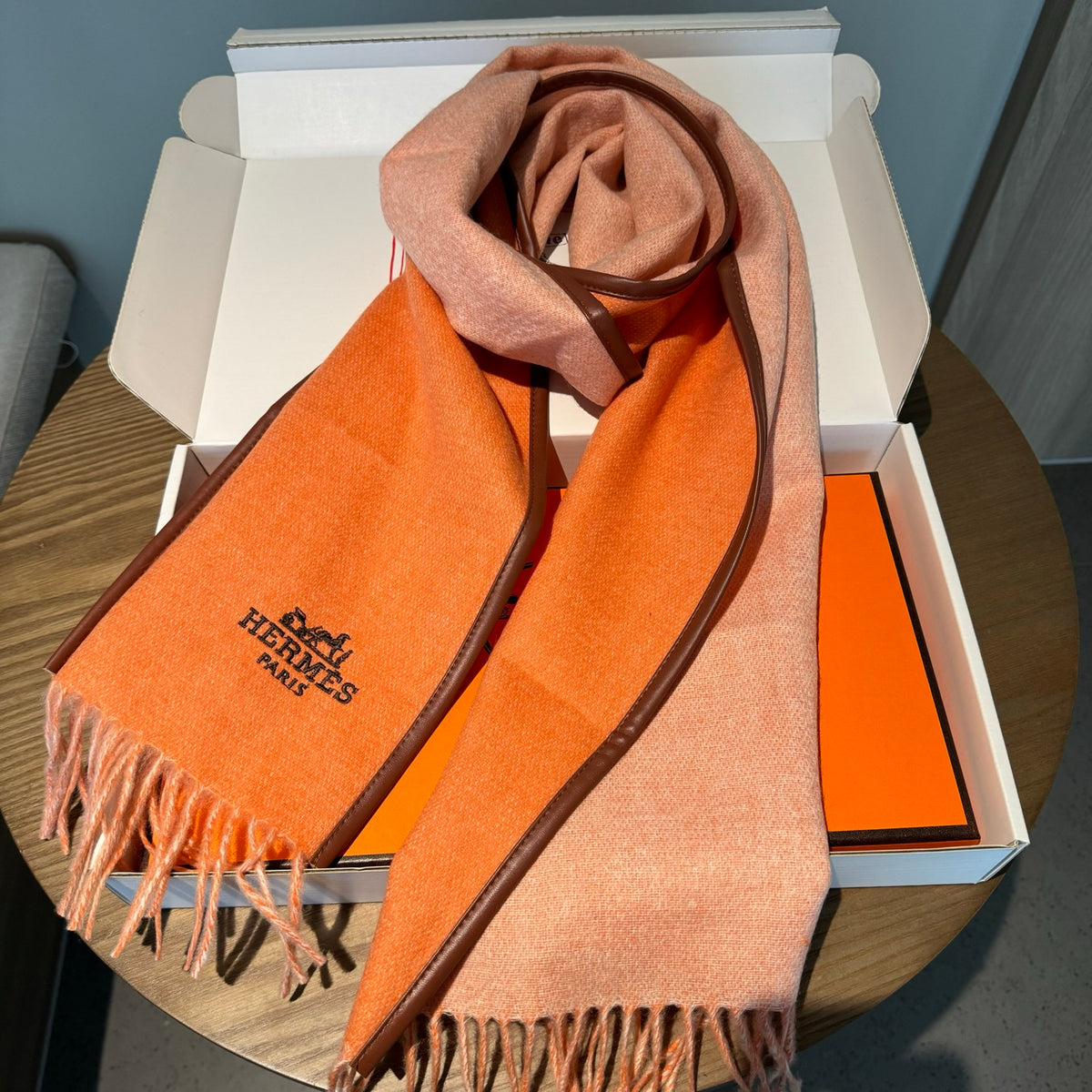 genuine leather versatile Scarf for men - alternate angle view 6