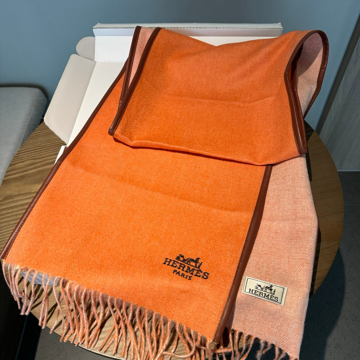 genuine leather versatile Scarf for men - alternate angle view 7