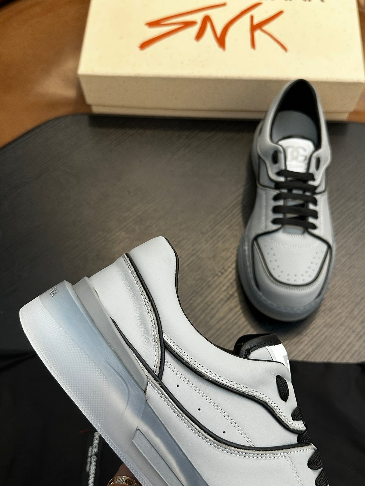 Dolce & Gabbana DG Cushion Calfskin Skate Sneakers with TPU Sole