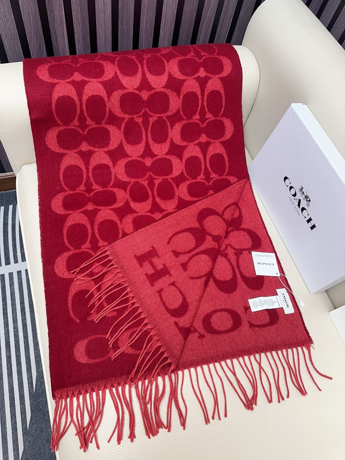 tricolor velvet letter Shawl for women - alternate angle view 5