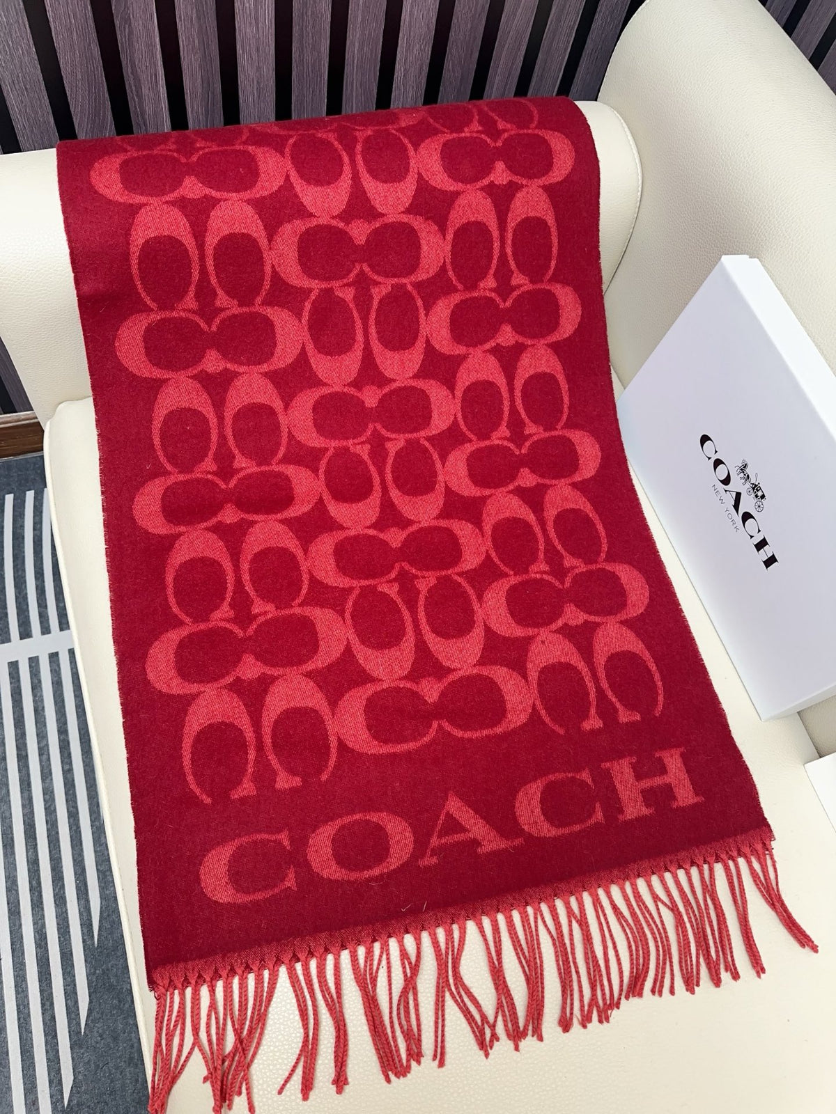 tricolor velvet letter Shawl for women - alternate angle view 4