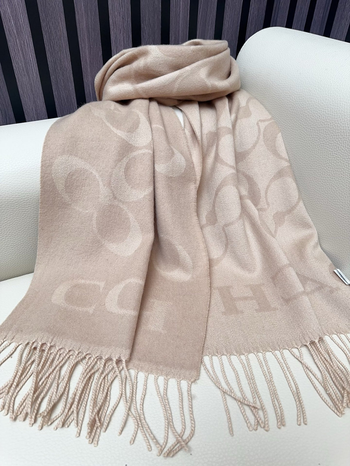 tricolor velvet letter Shawl for women - alternate angle view 7
