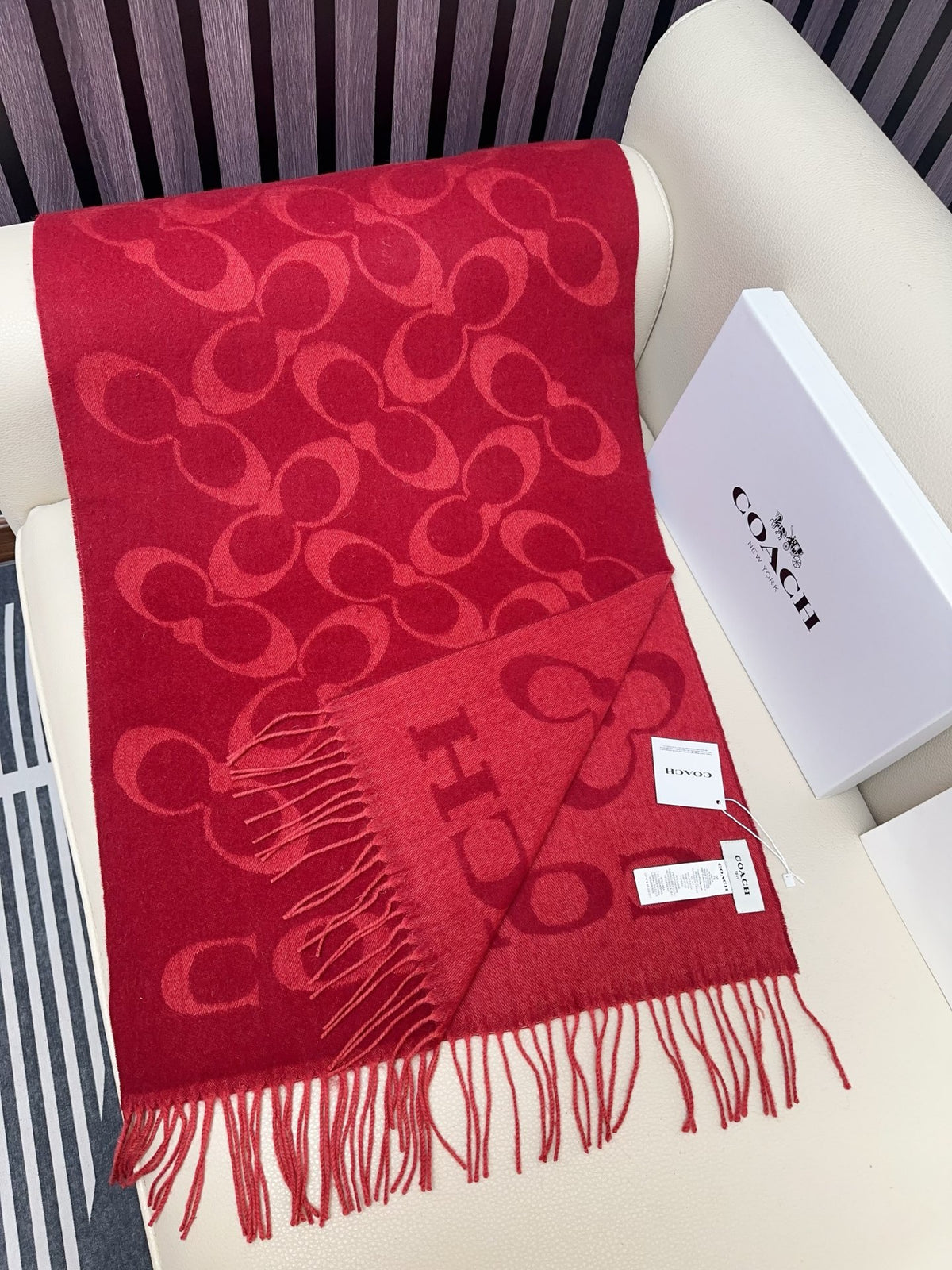 tricolor velvet letter Shawl for women - alternate angle view 5