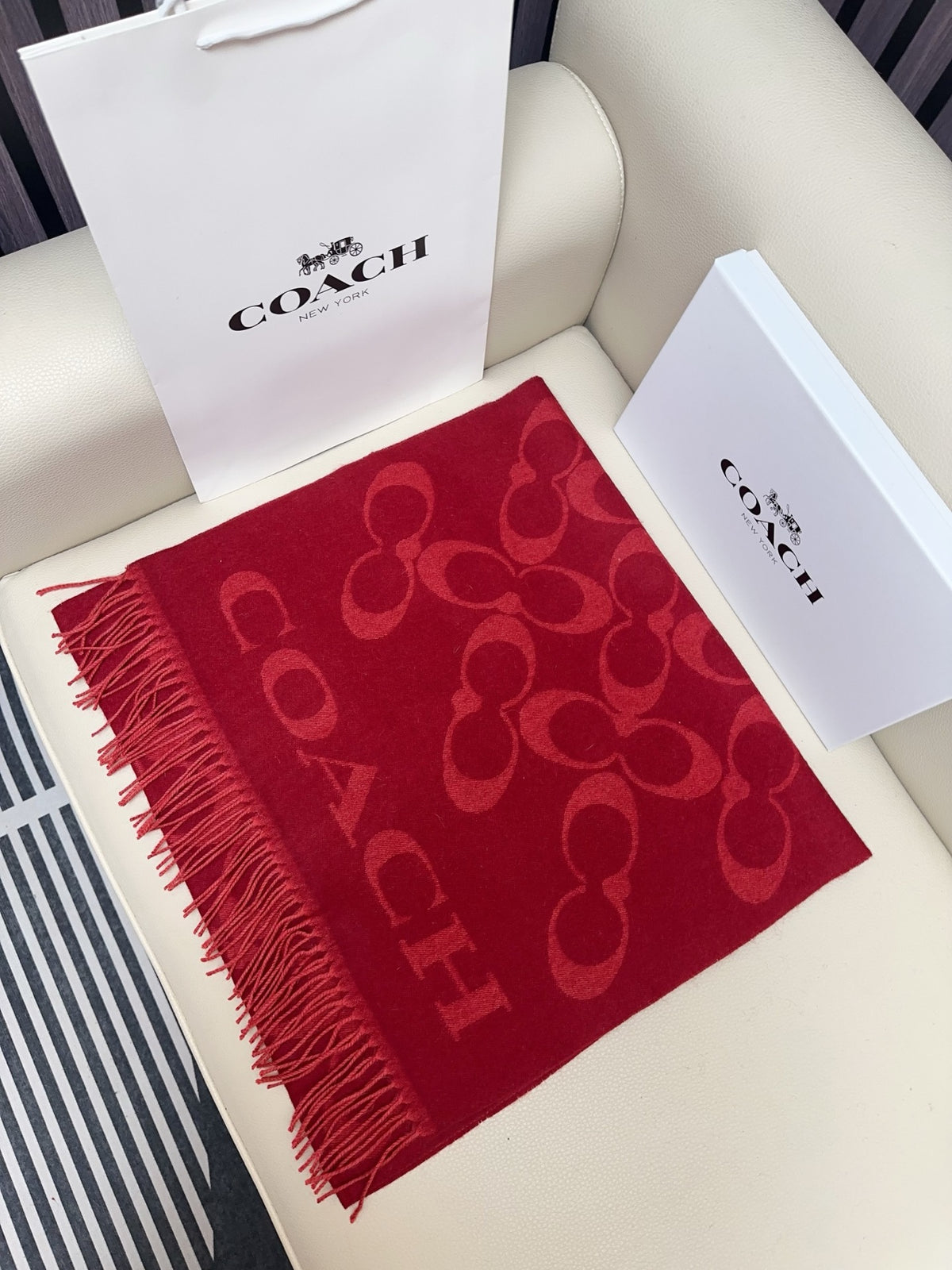 tricolor velvet letter Shawl for women - product detail view