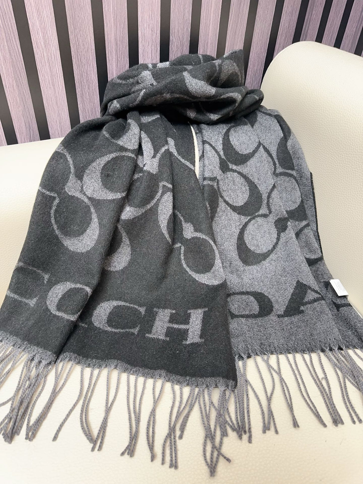 tricolor velvet letter Shawl for women - alternate angle view 8