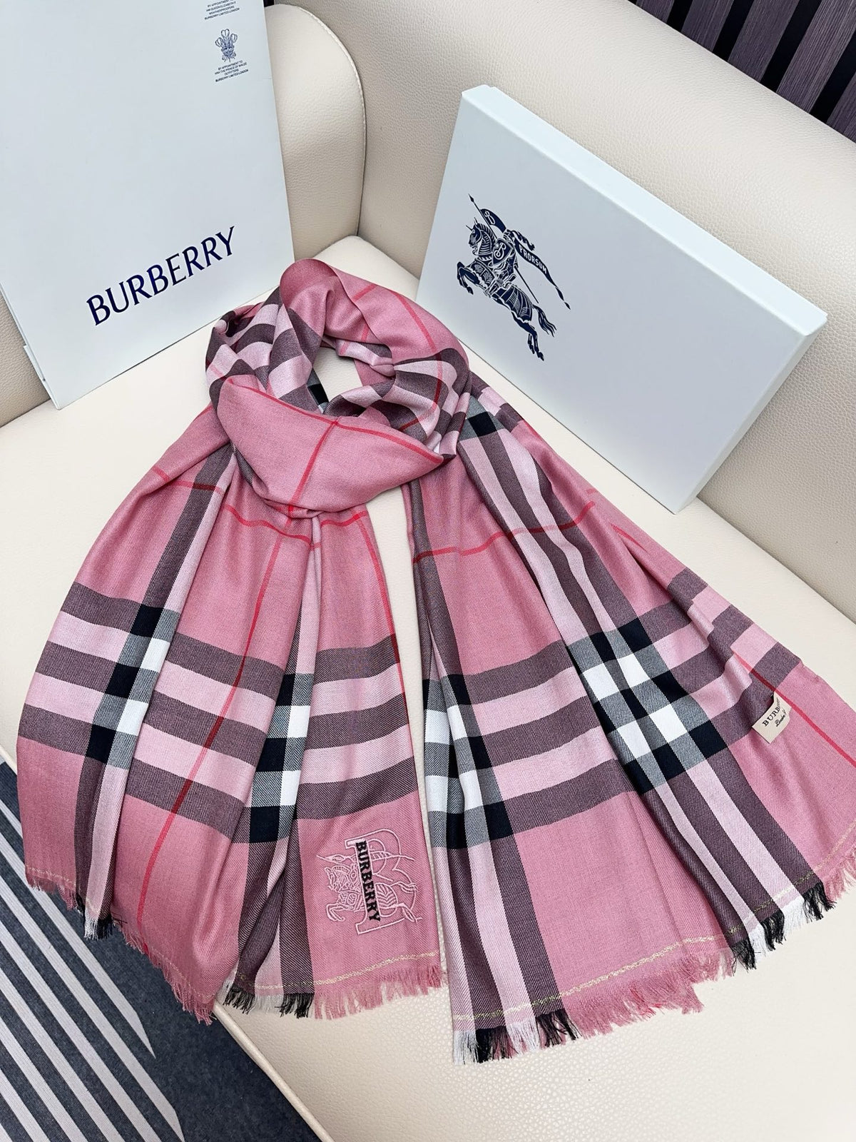 camel wool tassel Scarf for women - alternate angle view 8