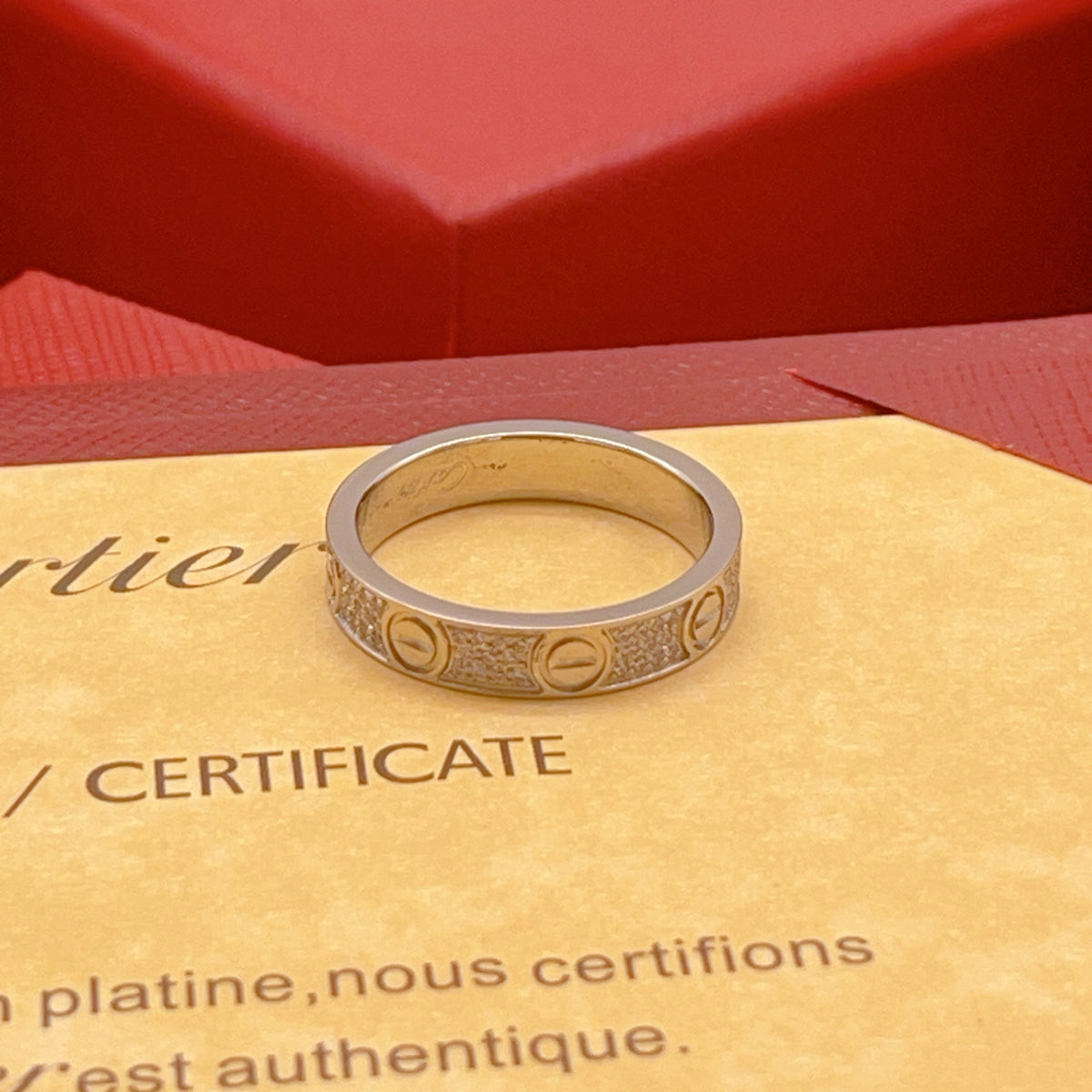 silver brass crystal inlaid Ring for women - alternate angle view 2
