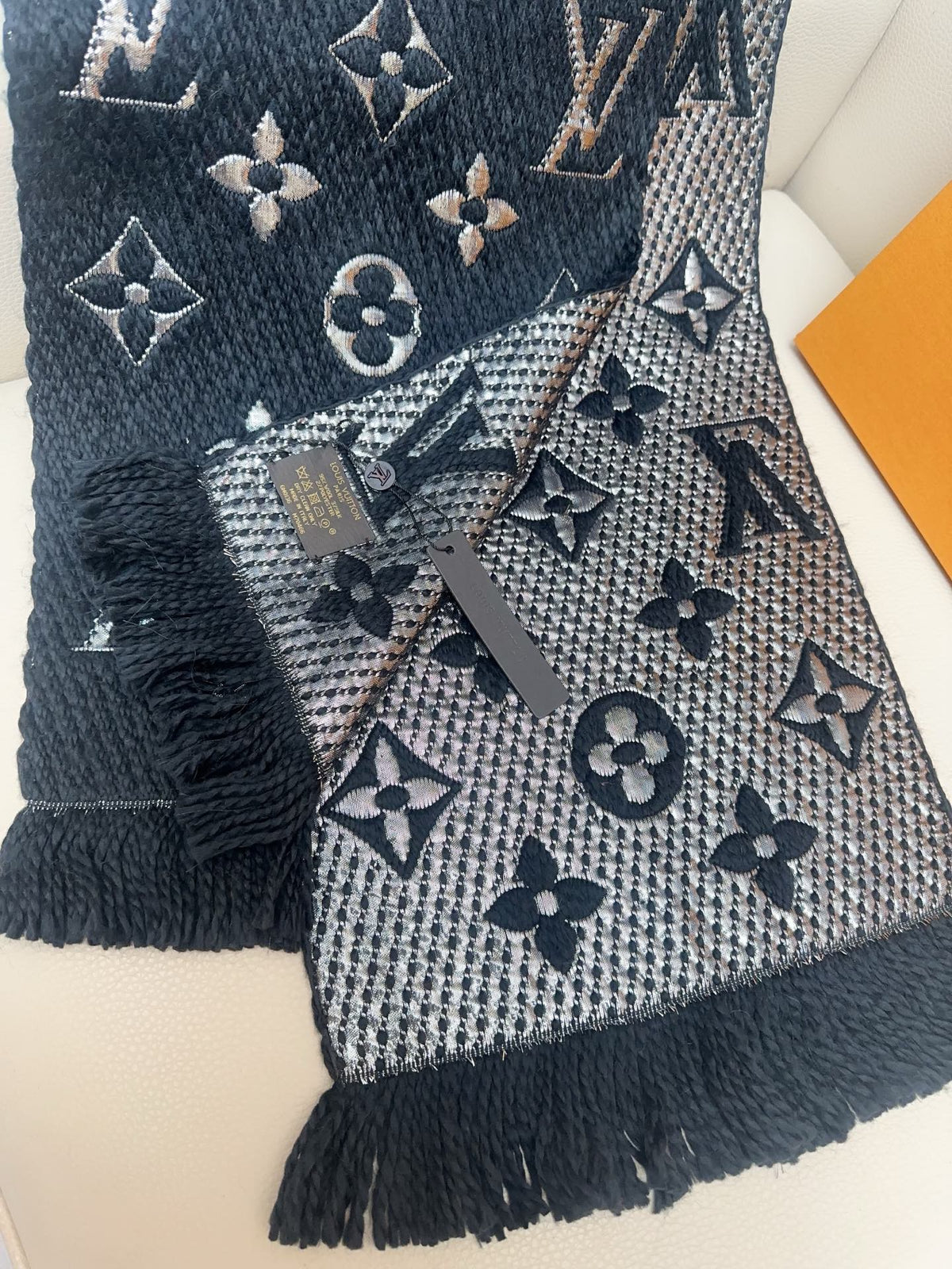 wool floral Scarf for women - alternate angle view 7