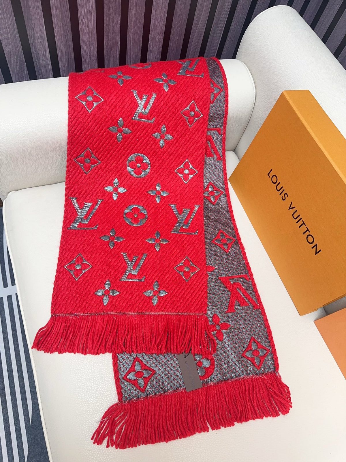 wool floral Scarf for women - alternate angle view 5