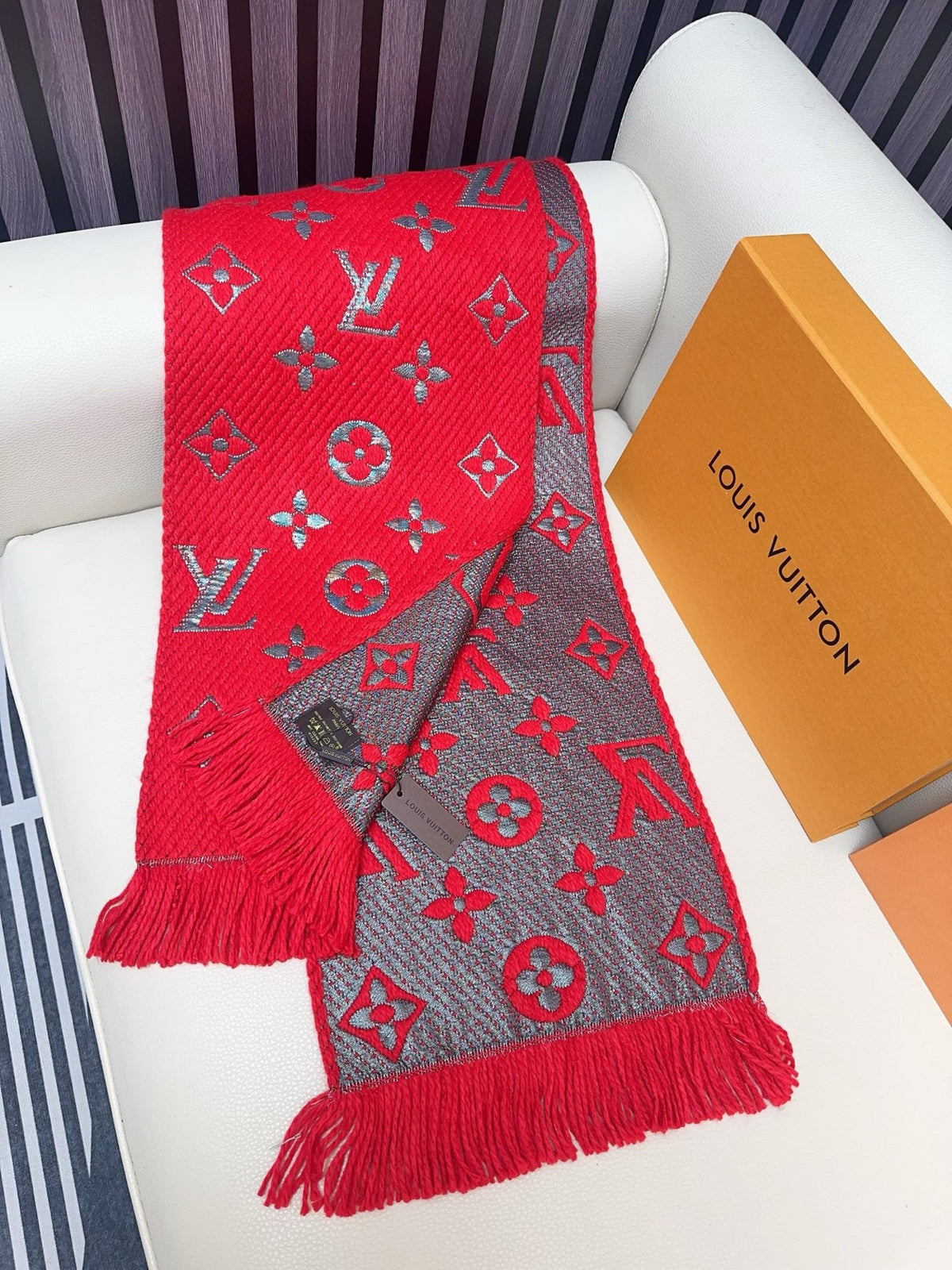 wool floral Scarf for women - alternate angle view 6