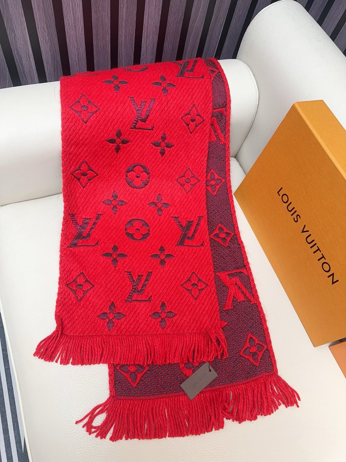 wool floral Scarf for women - alternate angle view 5