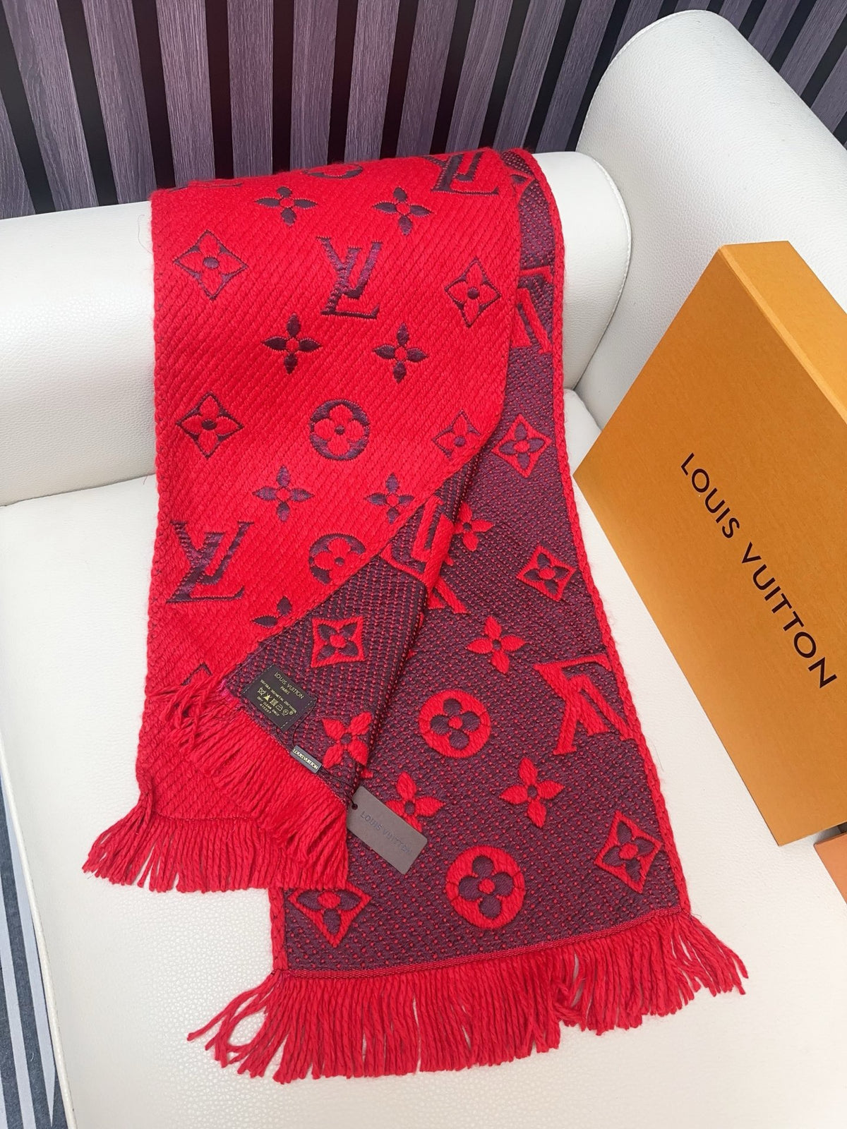 wool floral Scarf for women - alternate angle view 6