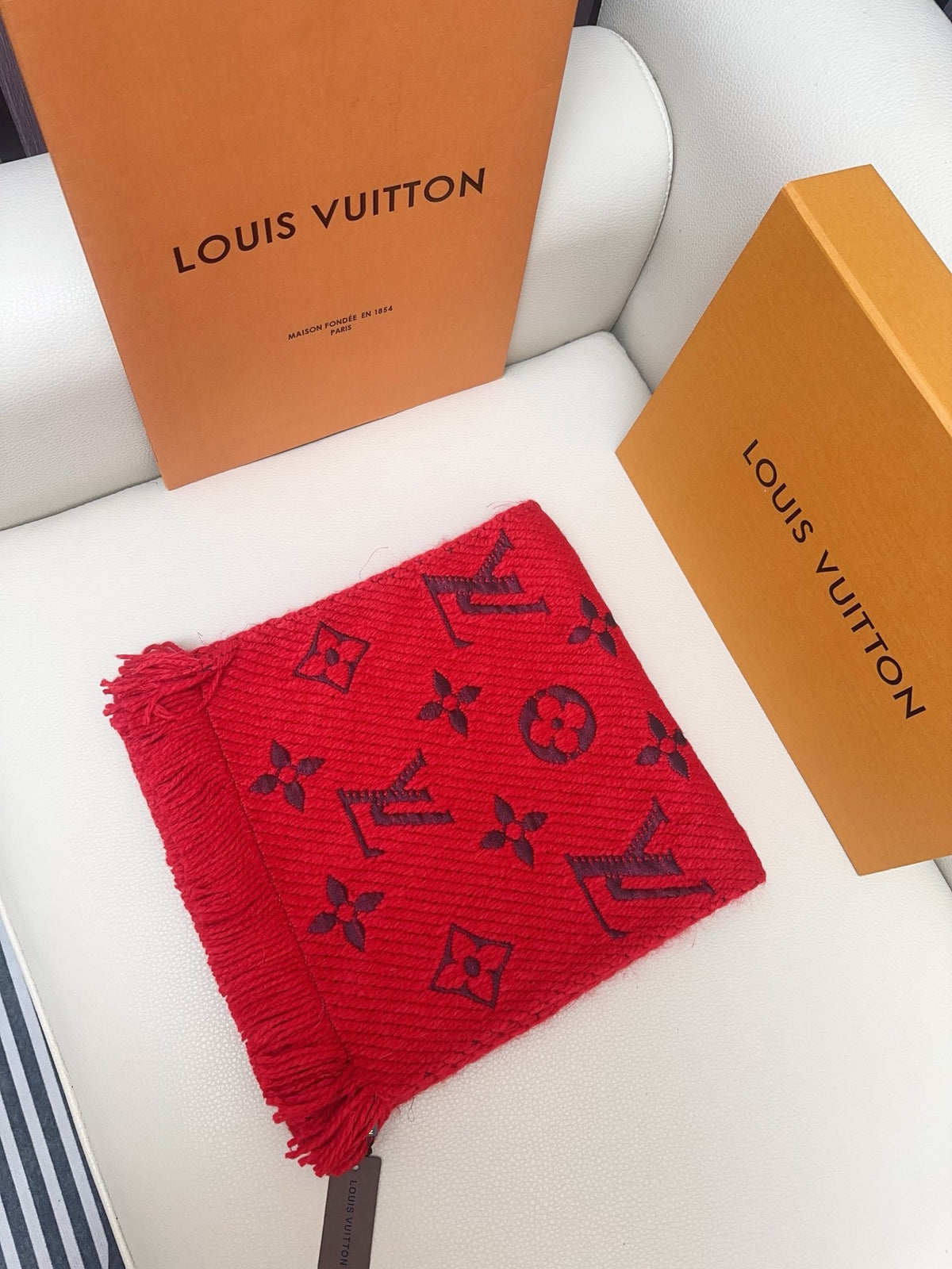 wool floral Scarf for women - product detail view