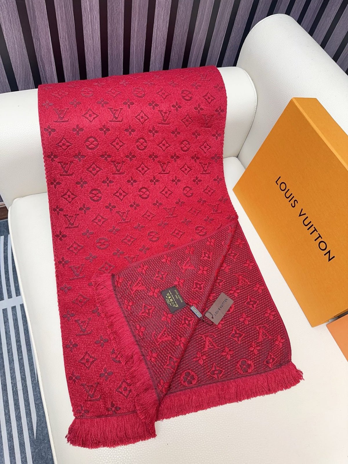 velvet floral Scarf for men - alternate angle view 6