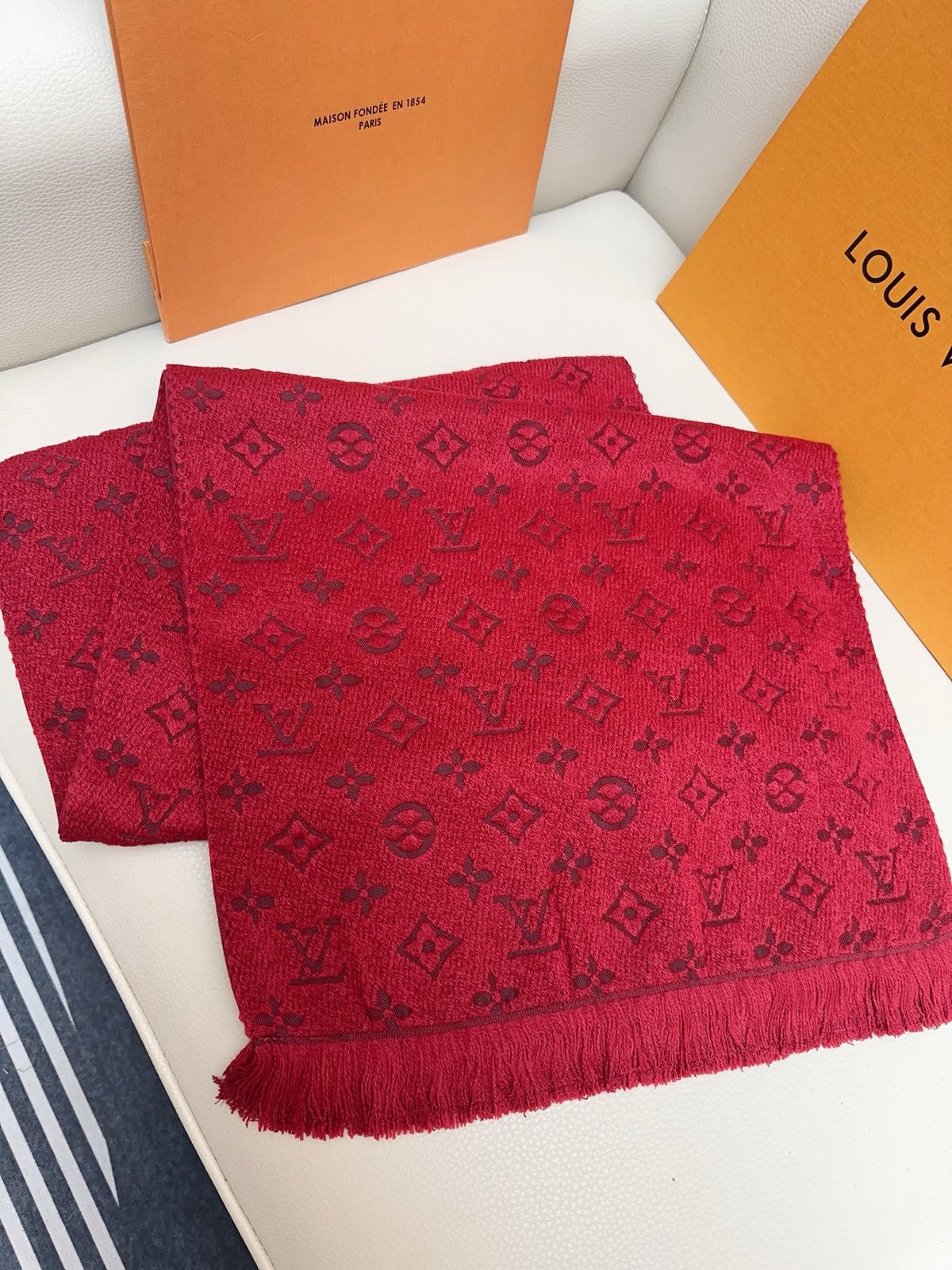 velvet floral Scarf for men - alternate angle view 4