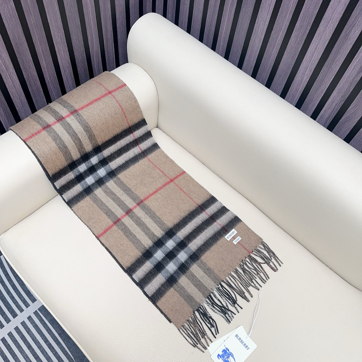 blue velvet elegant Scarf for men - alternate angle view 4