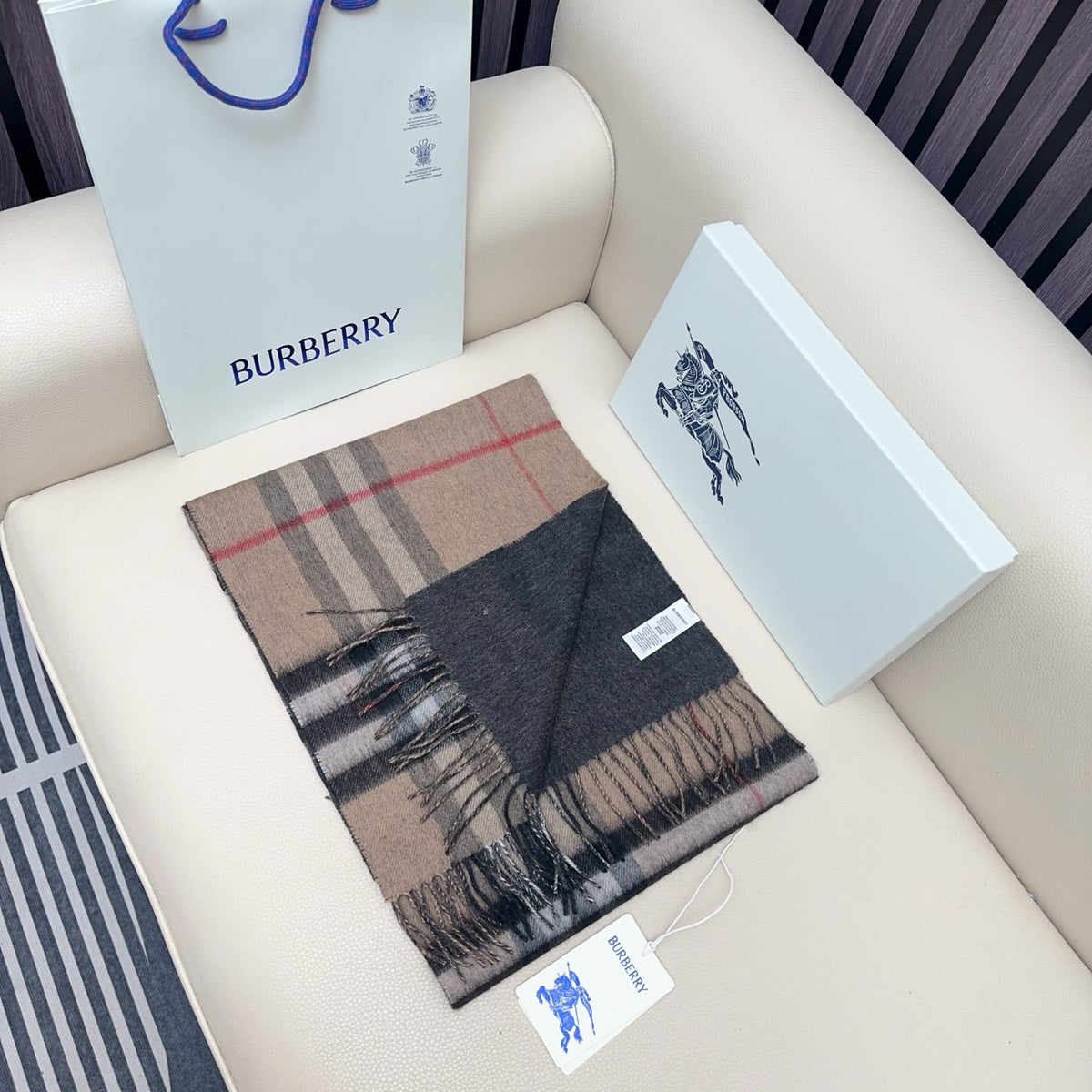 blue velvet elegant Scarf for men - alternate angle view 2