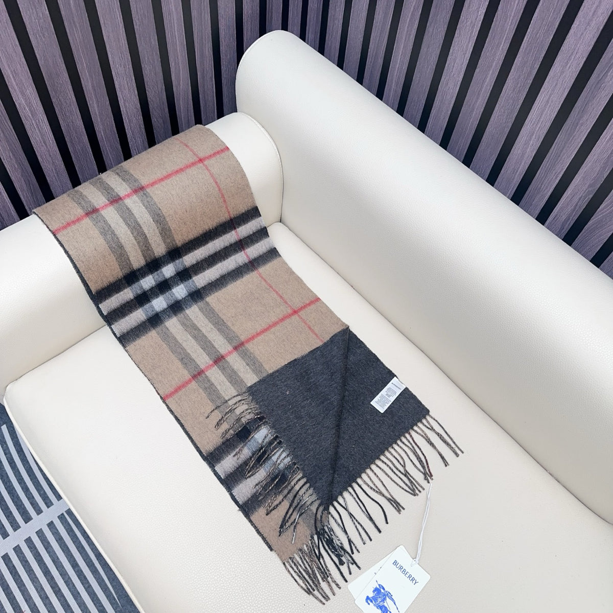 blue velvet elegant Scarf for men - alternate angle view 5