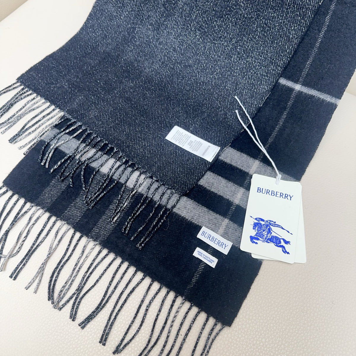 blue velvet elegant Scarf for men - alternate angle view 6