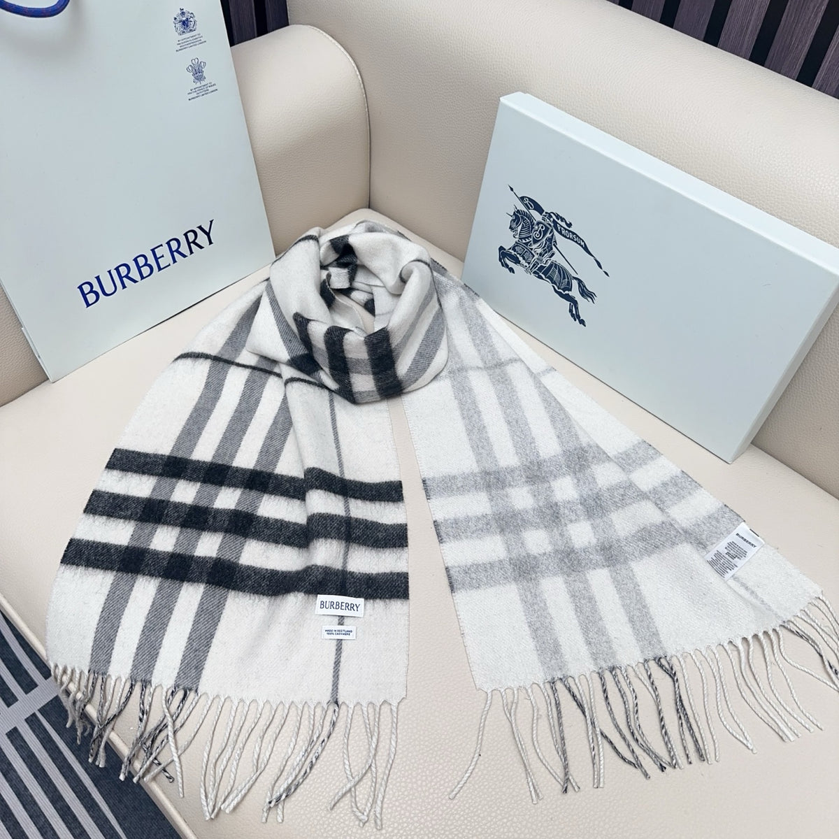 blue velvet elegant Scarf for men - alternate angle view 8