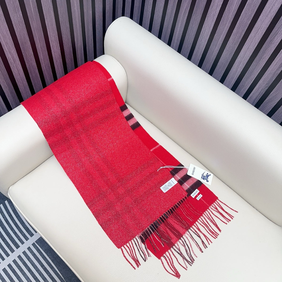blue velvet elegant Scarf for men - alternate angle view 5