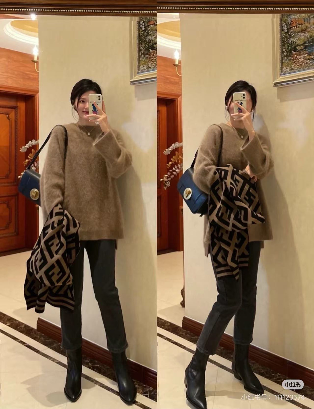 wool elegant Scarf for women - product detail view
