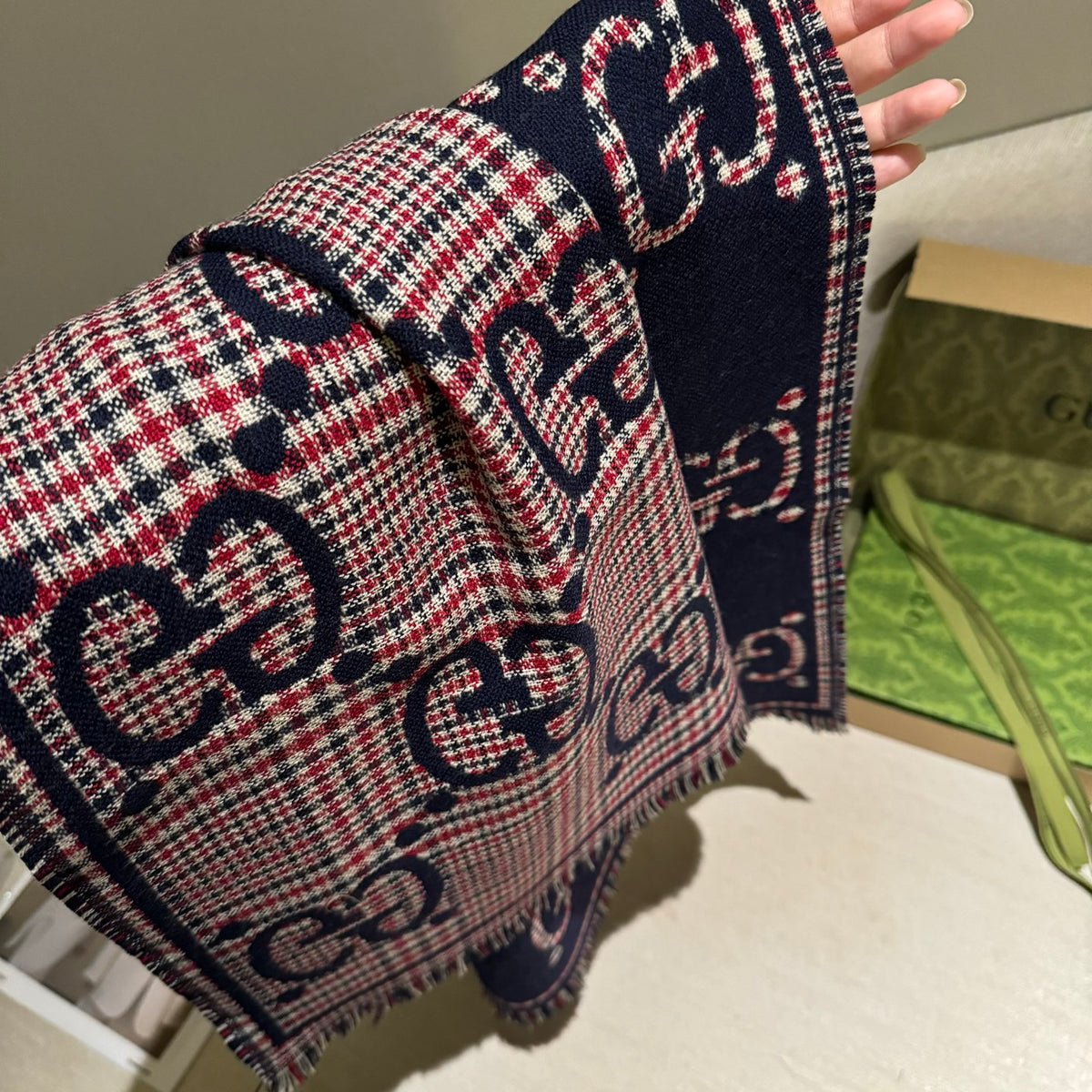 wool floral Shawl for men - alternate angle view 7