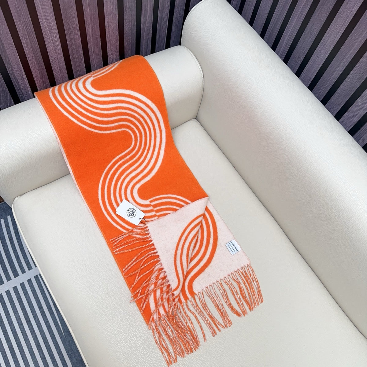 velvet minimalist Scarf for men - alternate angle view 6