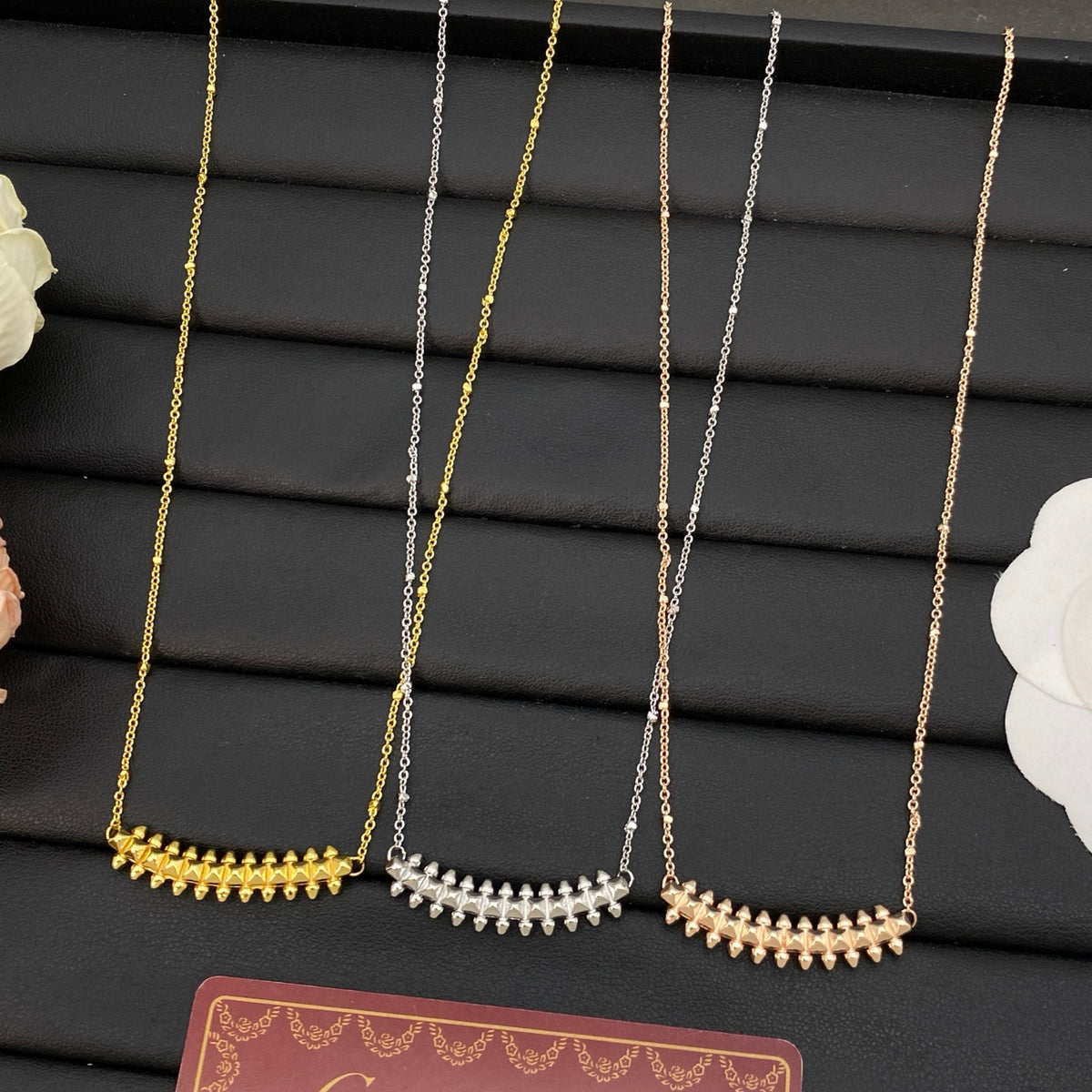 champagne unique Necklace for women - product detail view
