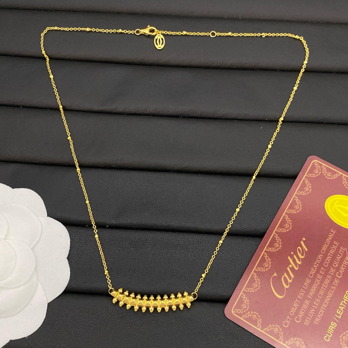 champagne unique Necklace for women - alternate angle view 3