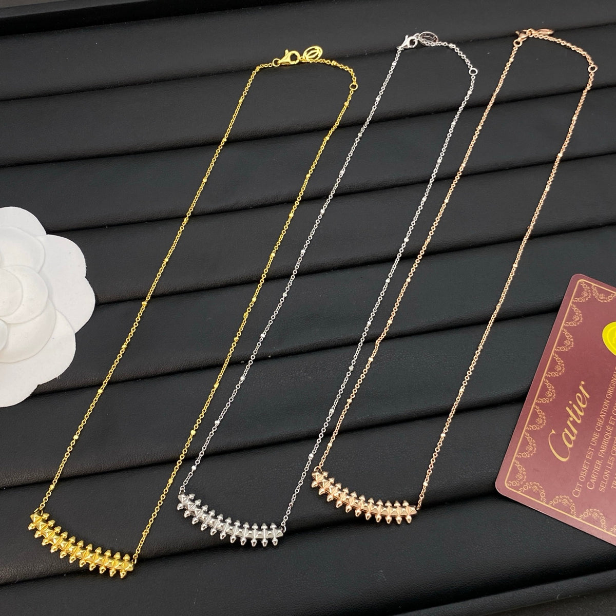 champagne unique Necklace for women - alternate angle view 2