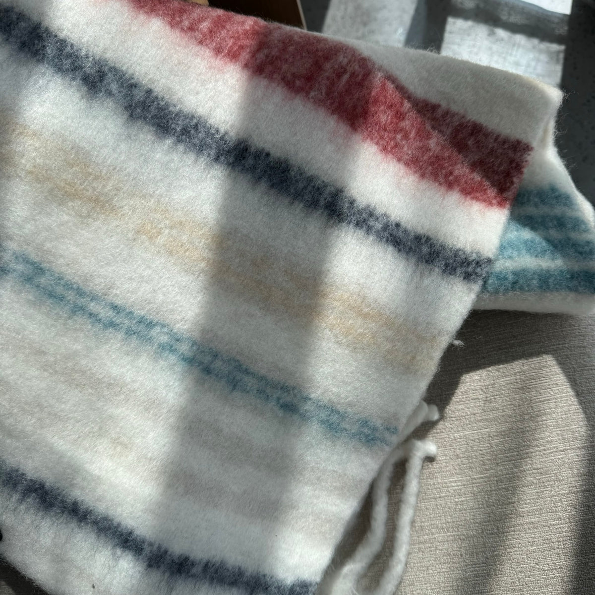 tricolor minimalist Scarf for women - alternate angle view 8