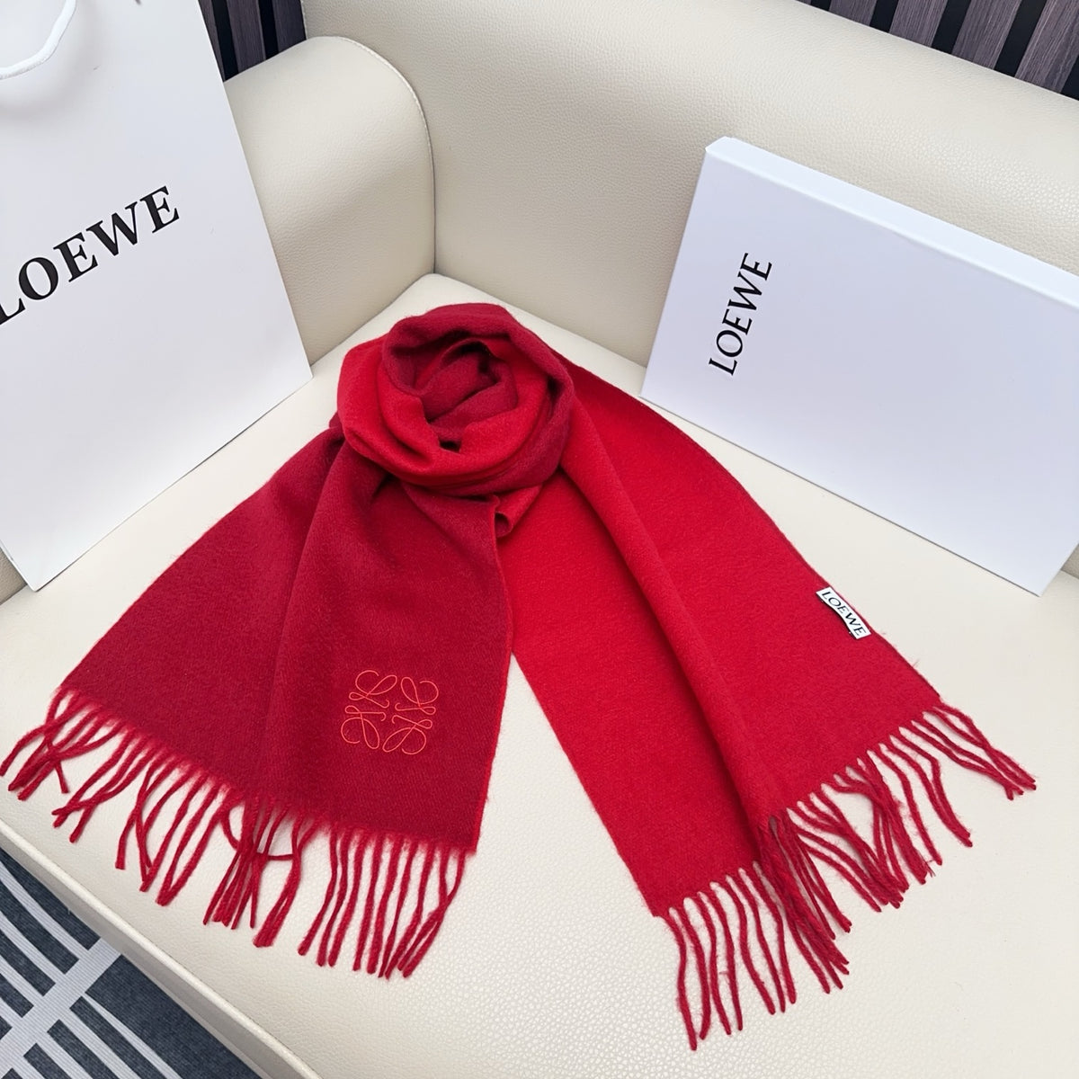 contrast color edgy Scarf for unisex couple - alternate angle view 8