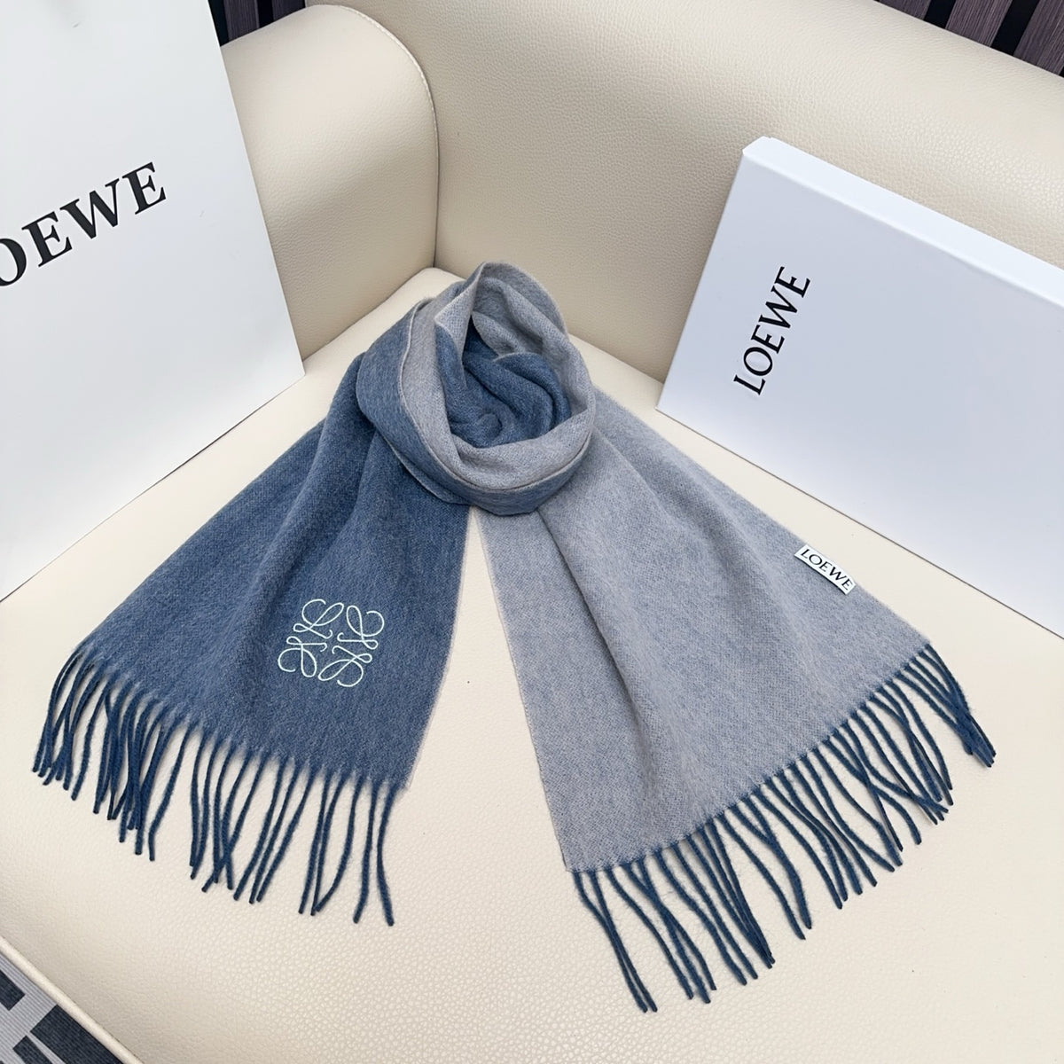 contrast color edgy Scarf for unisex couple - alternate angle view 8