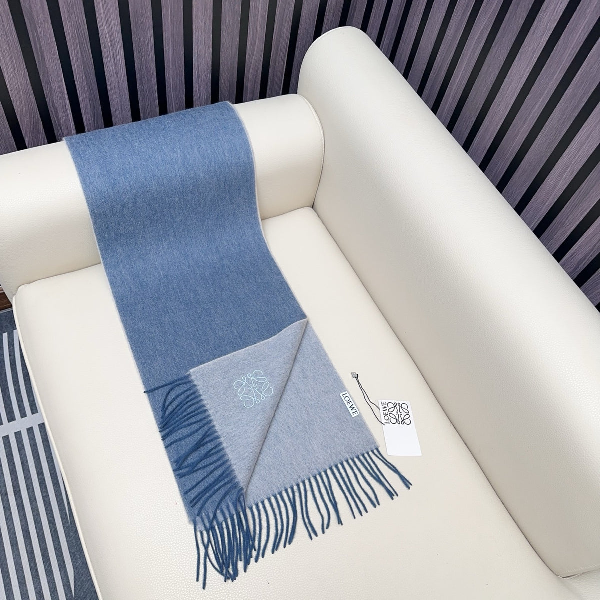contrast color edgy Scarf for unisex couple - alternate angle view 5