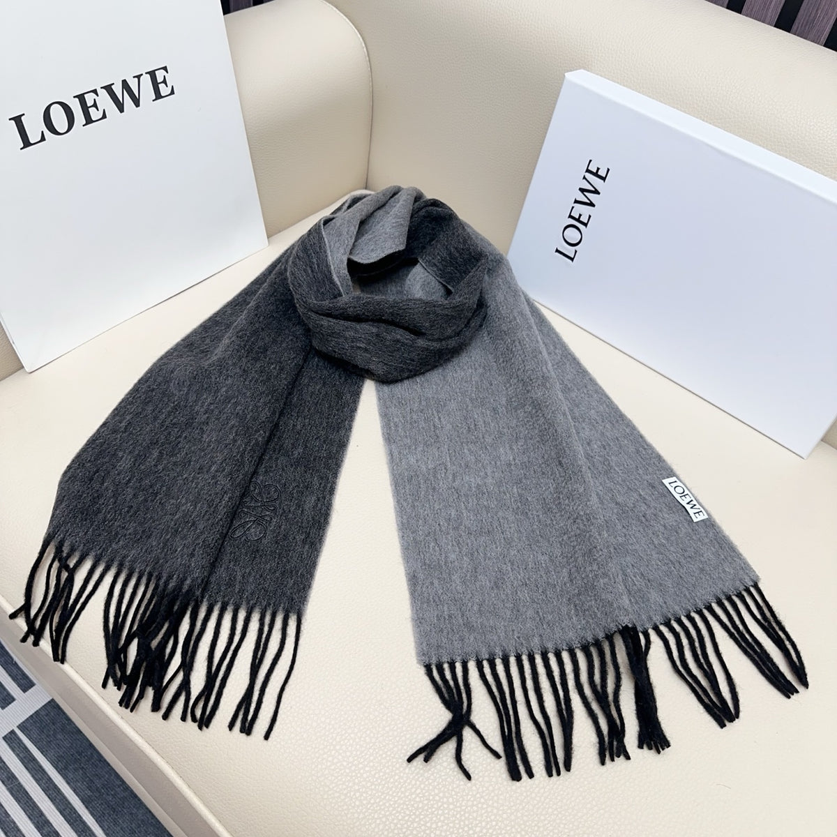 contrast color edgy Scarf for unisex couple - alternate angle view 8