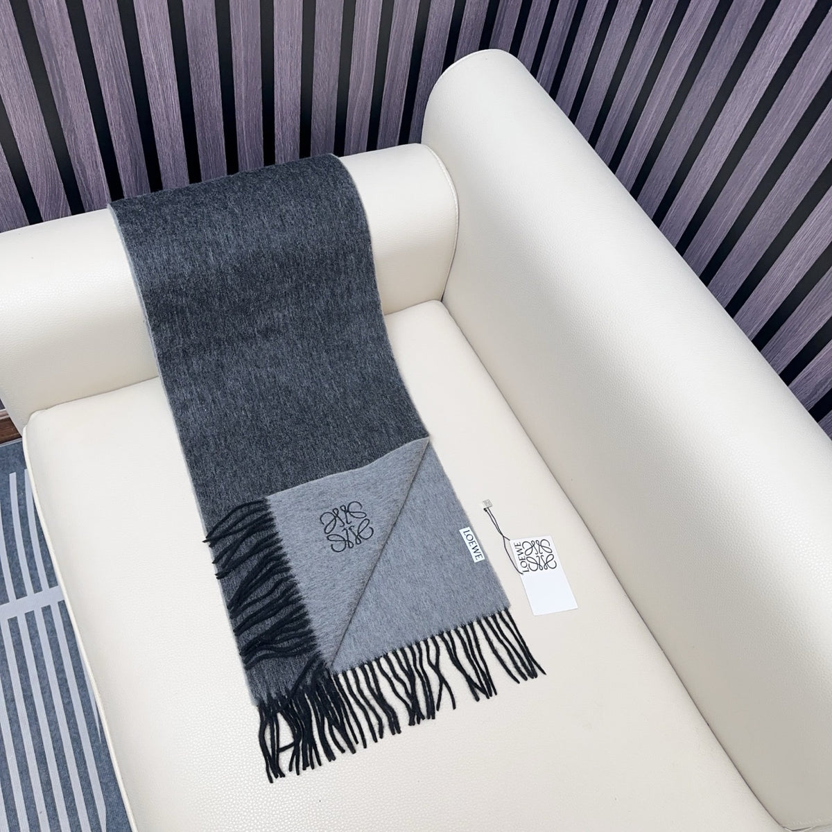 contrast color edgy Scarf for unisex couple - alternate angle view 5