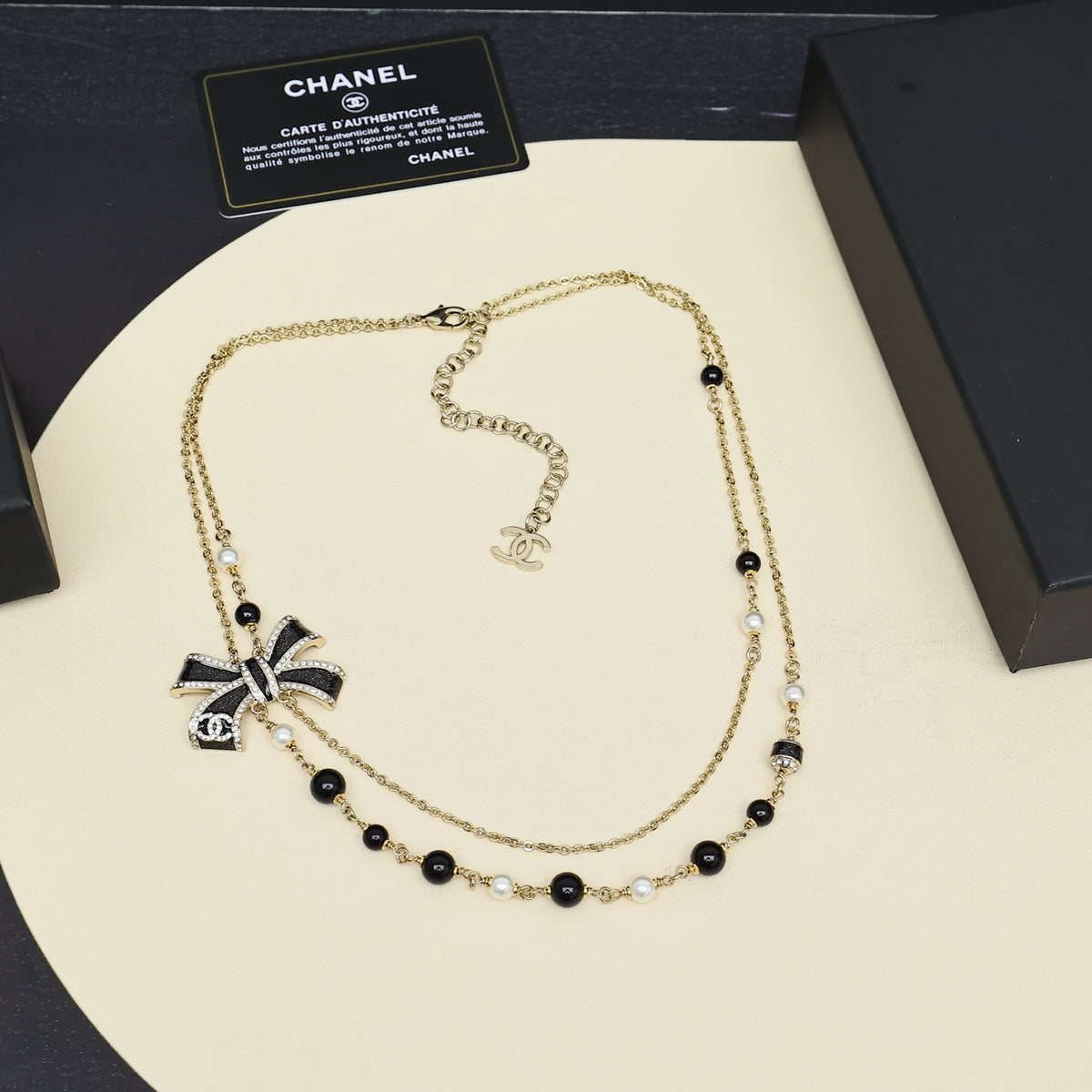 black and gold enamel butterfly Necklace for women - alternate angle view 5