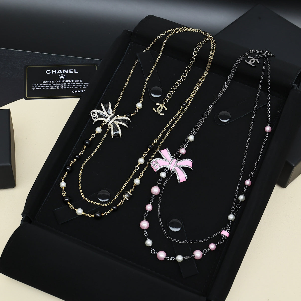 black and gold enamel butterfly Necklace for women - alternate angle view 3