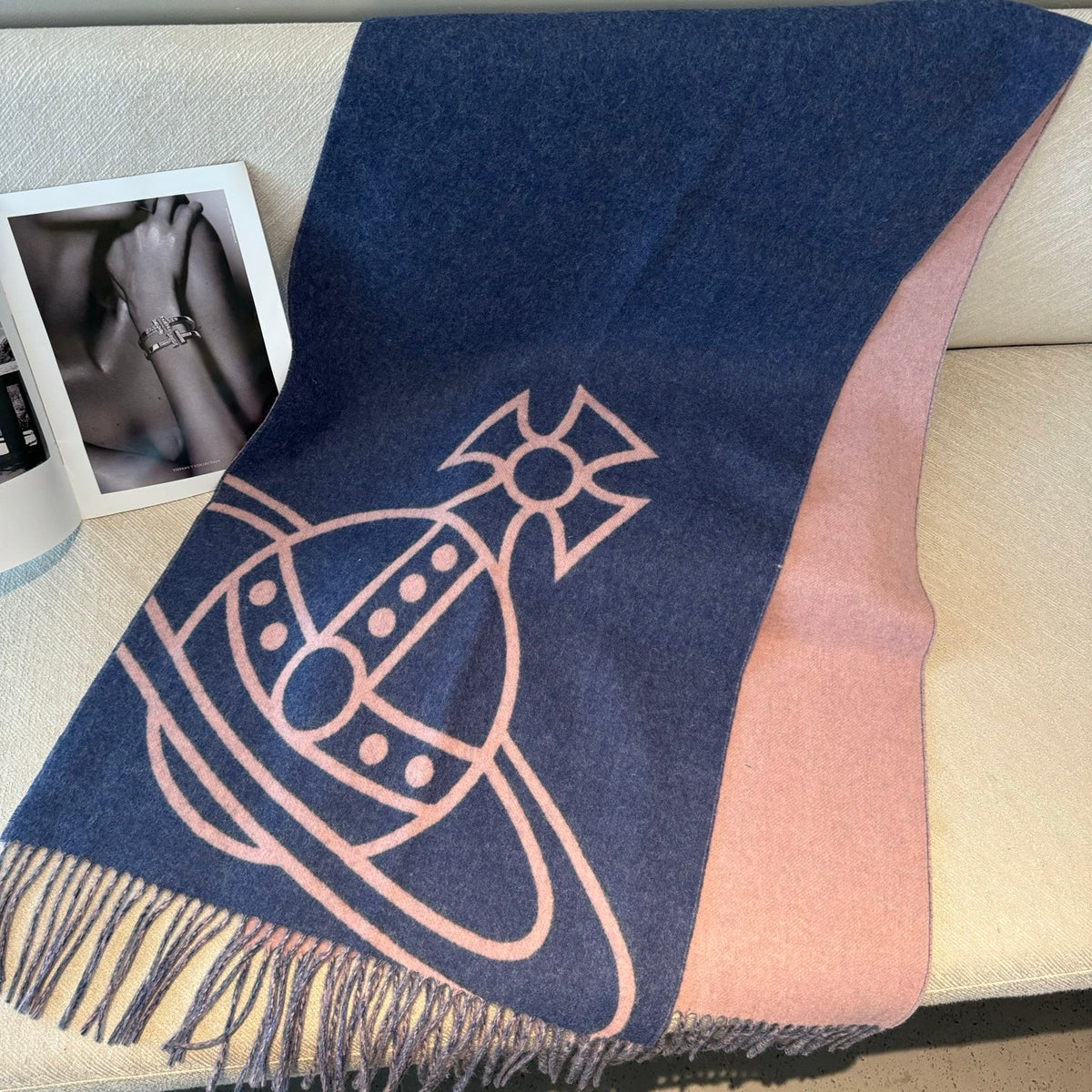wool elegant Scarf for women - alternate angle view 7