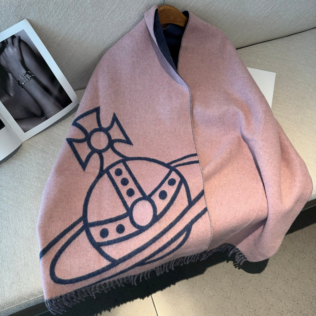 wool elegant Scarf for women - alternate angle view 2
