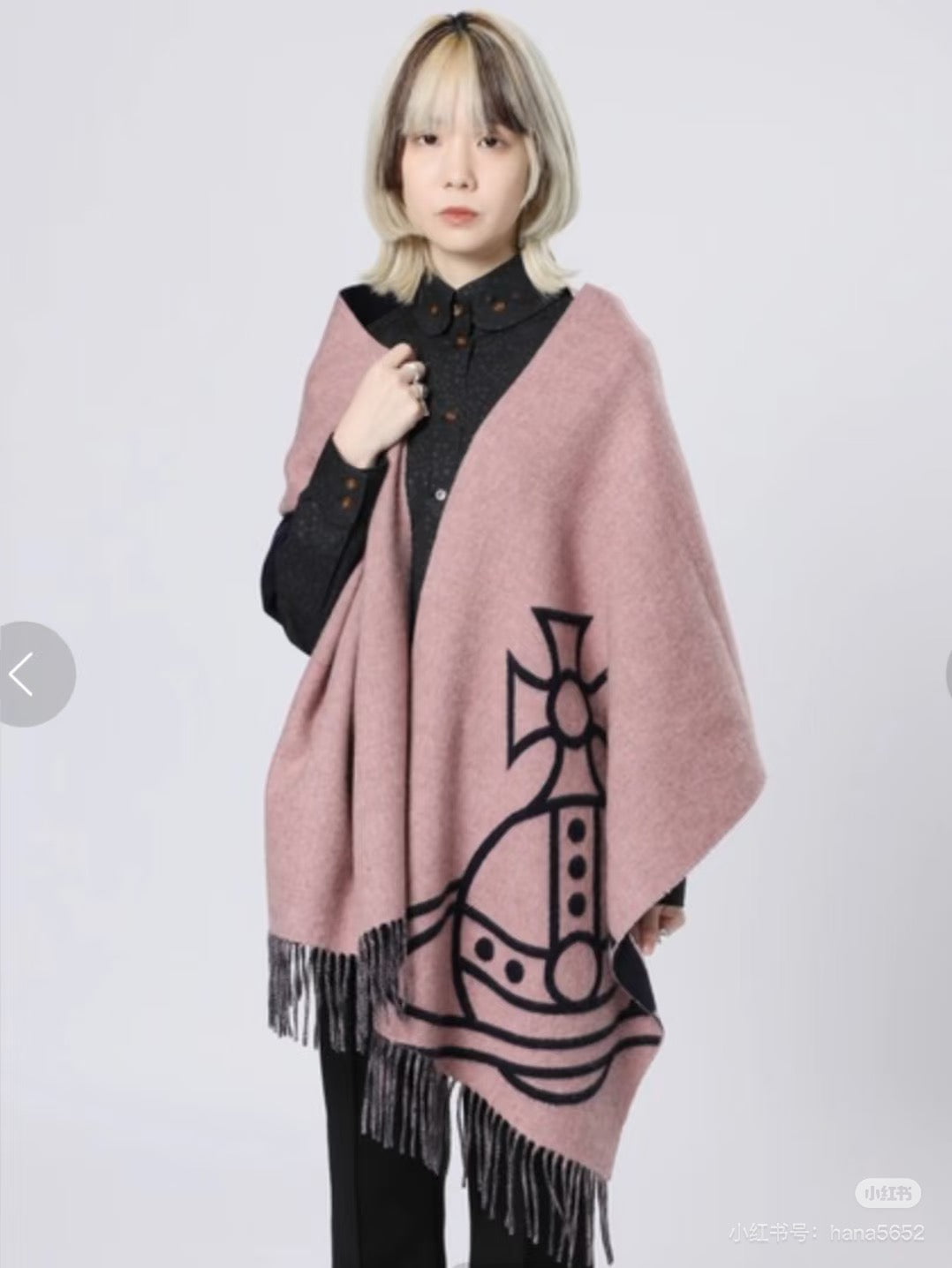 wool elegant Scarf for women - alternate angle view 3